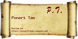 Ponert Tas névjegykártya